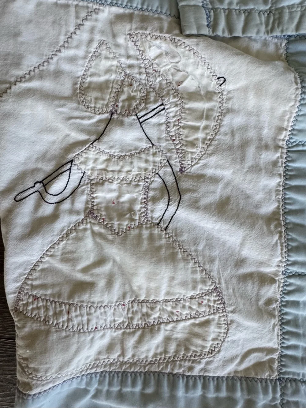 Umbrella Girl Vintage Quilt 88” X 77” Vintage